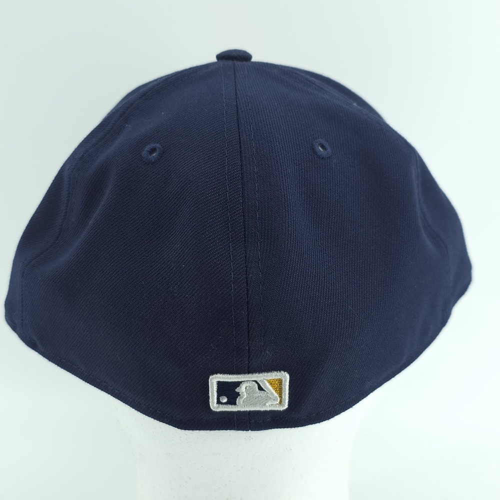 New Era 59Fifty Milwaukee Brewers Navy Blue Fitted‎  7 7/8 Low Profile Hat NEW - Picture 5 of 8